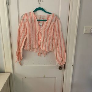 Free People striped blouse. Size medium
